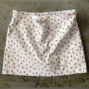 Zac & Rachel White Strawberry Print Stretchy Women's Skirt Size 16
